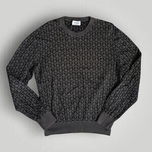 Salvatore Ferragamo Gray Patterned Sweater